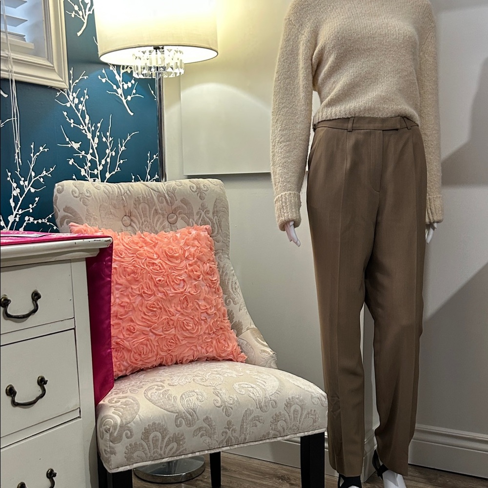 Calvin Klein Straight Leg Womens Pants in Light Brown